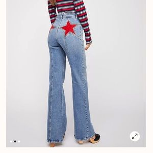 Free People Red Star Flares